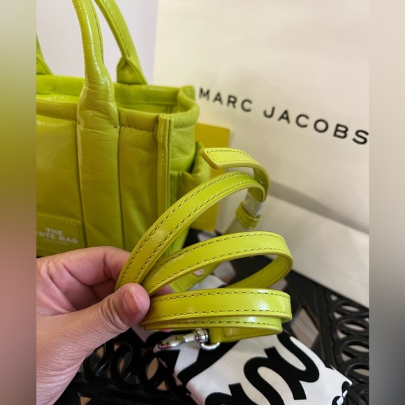 NWT Marc Jacobs Mini Tote Bag in Acid Lime Color - Picture 7 of 11